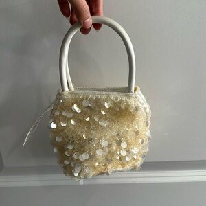 Vintage Cream Sequin Mini Bag